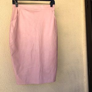 Faux leather pencil skirt